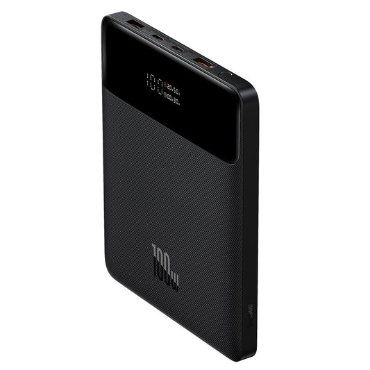 Baseus Blade Ultrathin eksternt batteri, 20000 mAh, 100 W, QC + PD, 2 x USB-A - 2 x USB-C, svart PPBL000201 PPBL000201