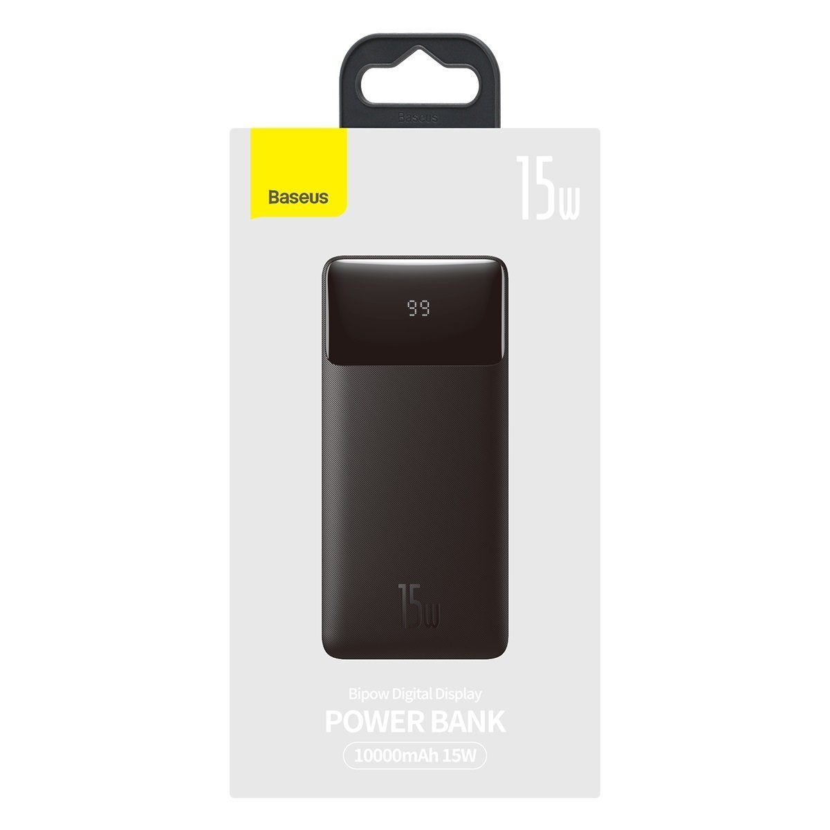 Baseus Bipow eksternt batteri, 10000 mAh, 15 W, 1 x USB-C - 2 x USB-A, svart PPBD050001