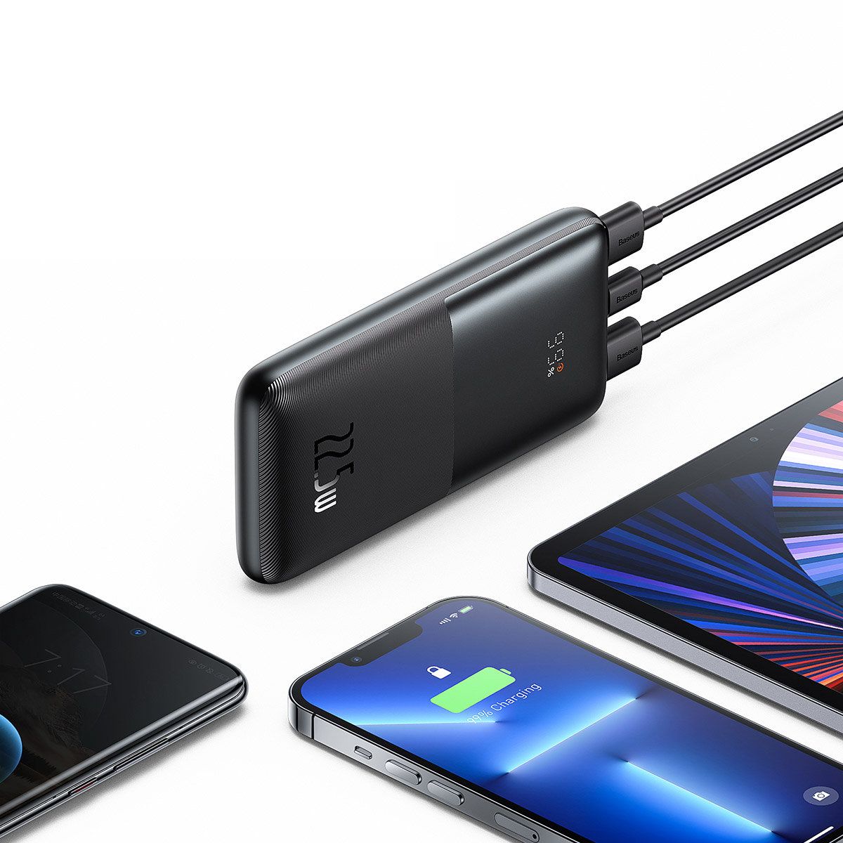 Ekstern batteri Baseus Bipow Pro, 10000mAh, 22.5W, QC + PD, 1 x USB-C - 2 x USB-A, Svart PPBD040001