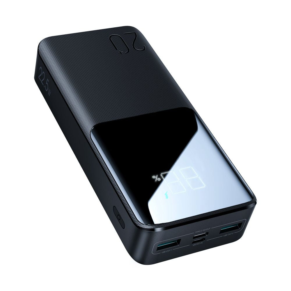 Ekstern batteri Joyroom, 20000mAh, 22.5W, QC + PD, 1 x USB-C - 2 x USB-A, Svart JR-QP192