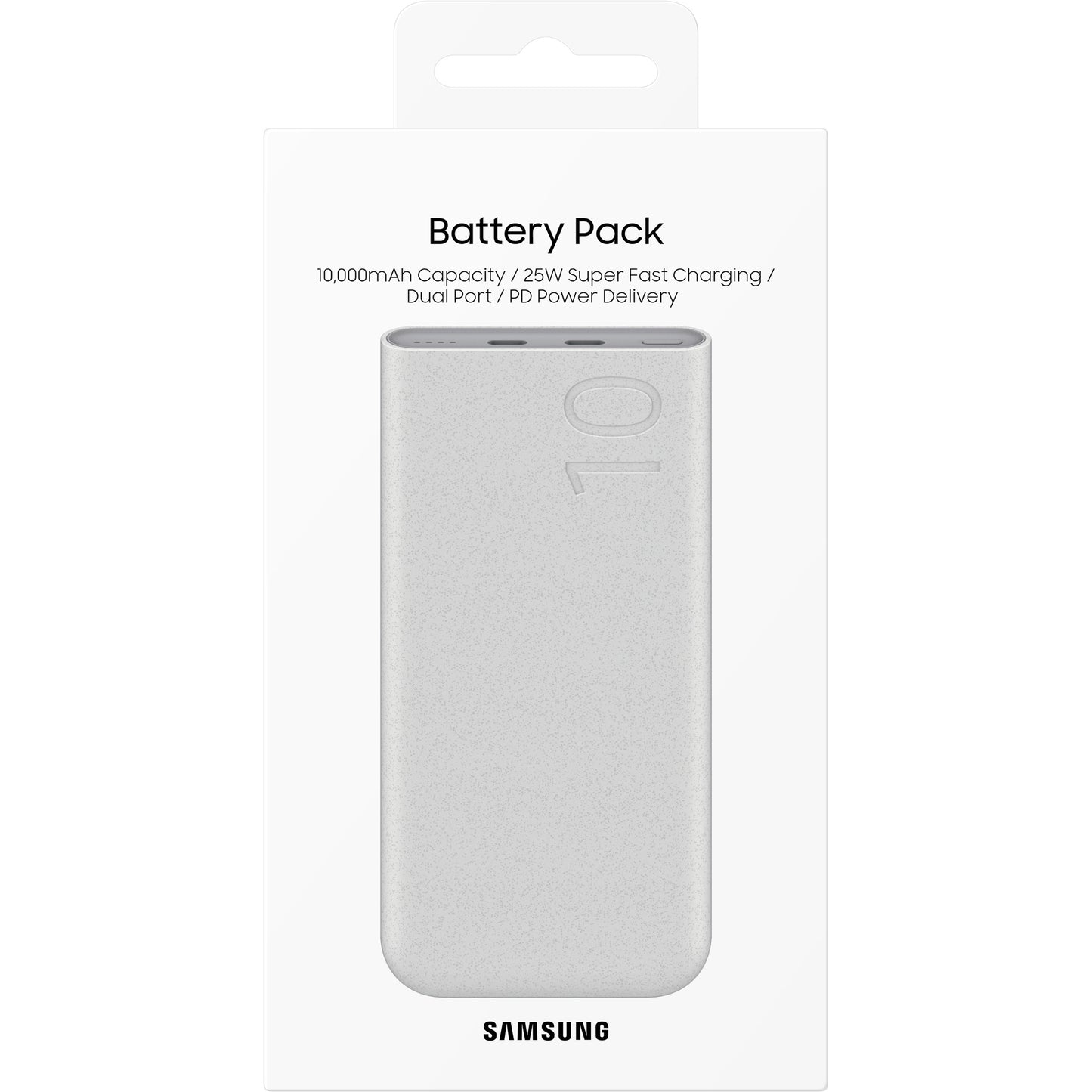 Samsung ekstern batteripakke, 10000 mAh, 25 W, PD, 2 x USB-C, beige EB-P3400XUEGEU