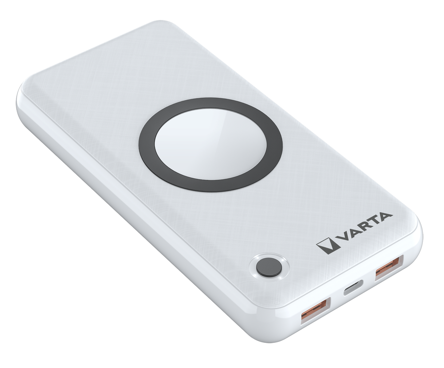 Varta Energy Wireless Eksternt trådløst batteri, 20000mAh, 18W, QC + PD + FQI, 1 x QI - 1 x USB-C - 2 x USB-A, hvit