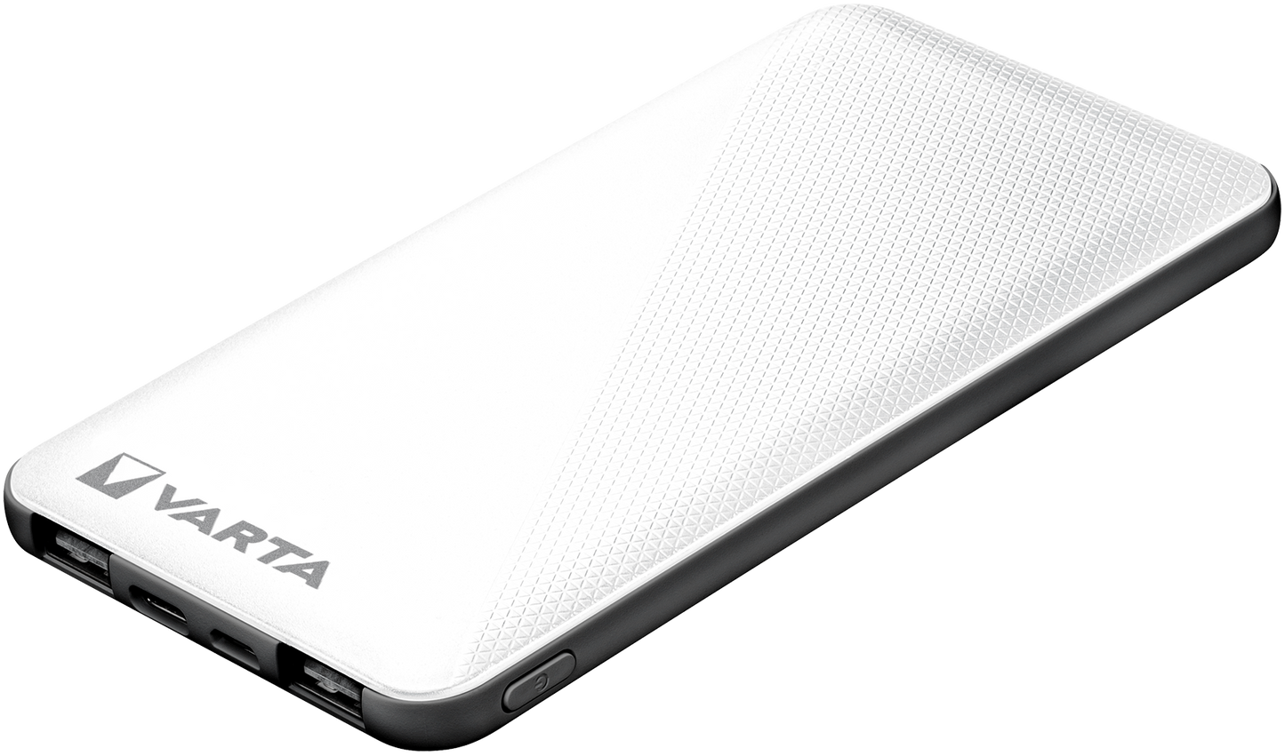 Varta Energy eksternt batteri, 5000 mAh, 15 W, 1 x USB-C - 2 x USB-A, hvit