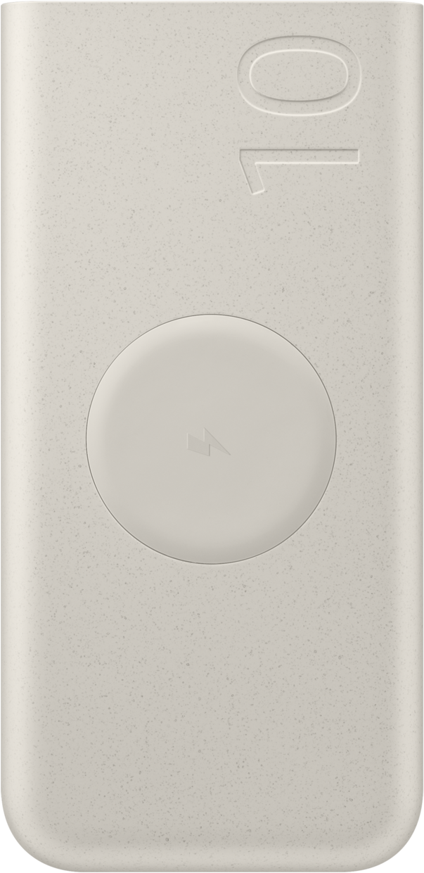 Samsung trådløs ekstern batteri, 10000mAh, 25W, PD + FQI, 1 x QI - 2 x USB-C, Beige EB-U2510XUEGEU