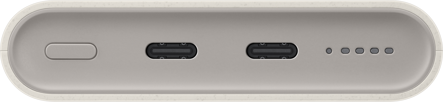 Samsung trådløs ekstern batteri, 10000mAh, 25W, PD + FQI, 1 x QI - 2 x USB-C, Beige EB-U2510XUEGEU
