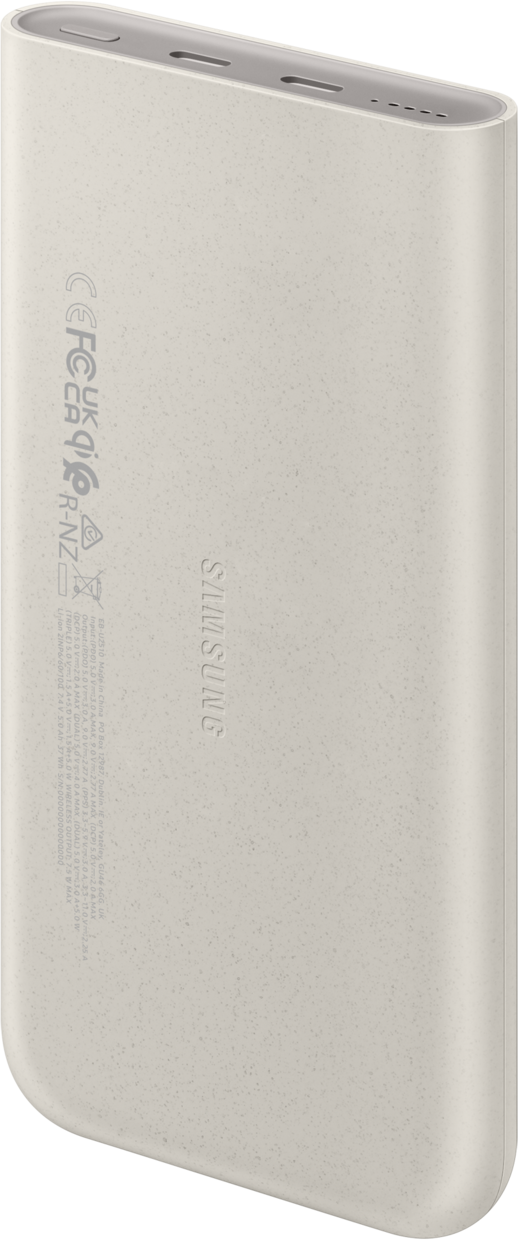 Samsung trådløs ekstern batteri, 10000mAh, 25W, PD + FQI, 1 x QI - 2 x USB-C, Beige EB-U2510XUEGEU