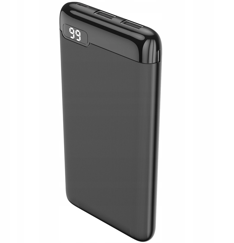 Ekstern batteri Setty SPBL-10, 10000mAh, 10W, 2 x USB-A, Svart