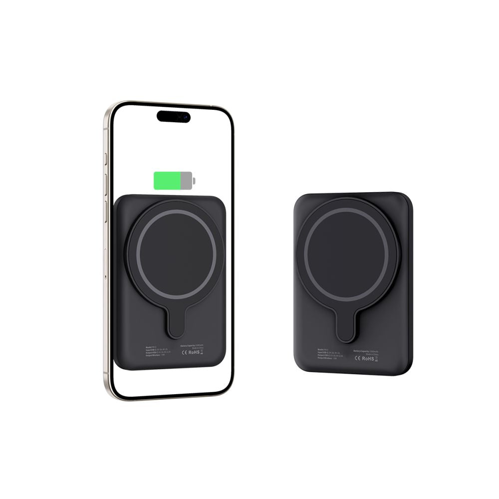 Eksternt trådløst batteri Tech-Protect PB10 LifeMag, 5000mAh, 15W, PD + FQI, 1 x QI - 1 x USB-C, Svart