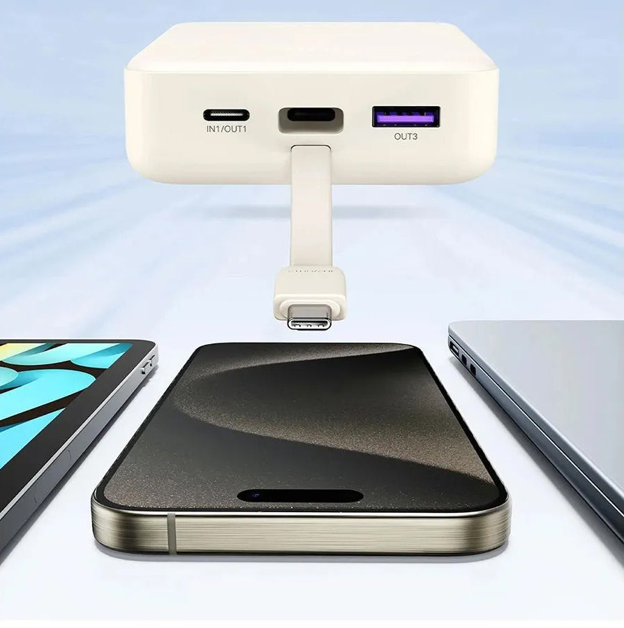 Ekstern batteri UGREEN PB521, 20000mAh, 30W, QC + PD, 1 x USB-A - 2 x USB-C, Hvit