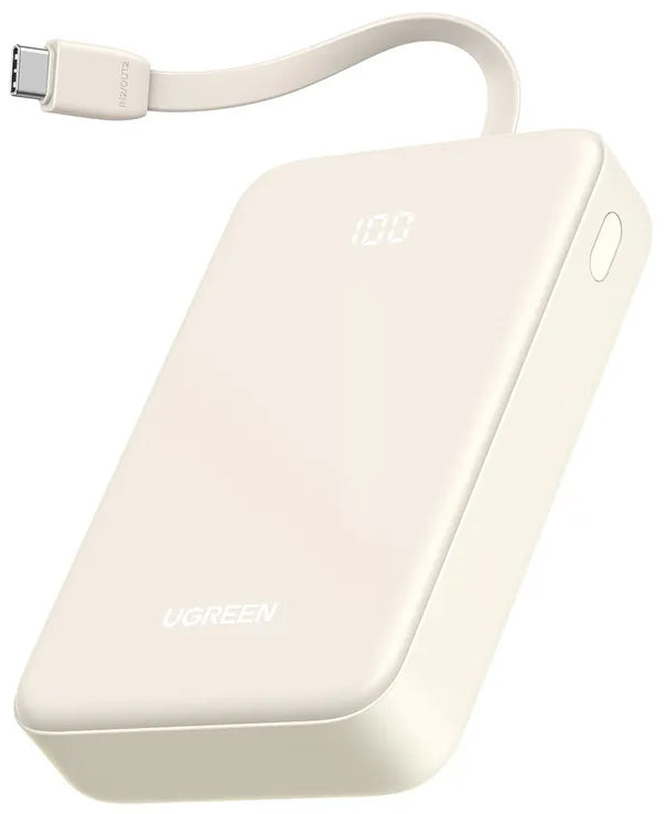 Ekstern batteri UGREEN PB521, 20000mAh, 30W, QC + PD, 1 x USB-A - 2 x USB-C, Hvit