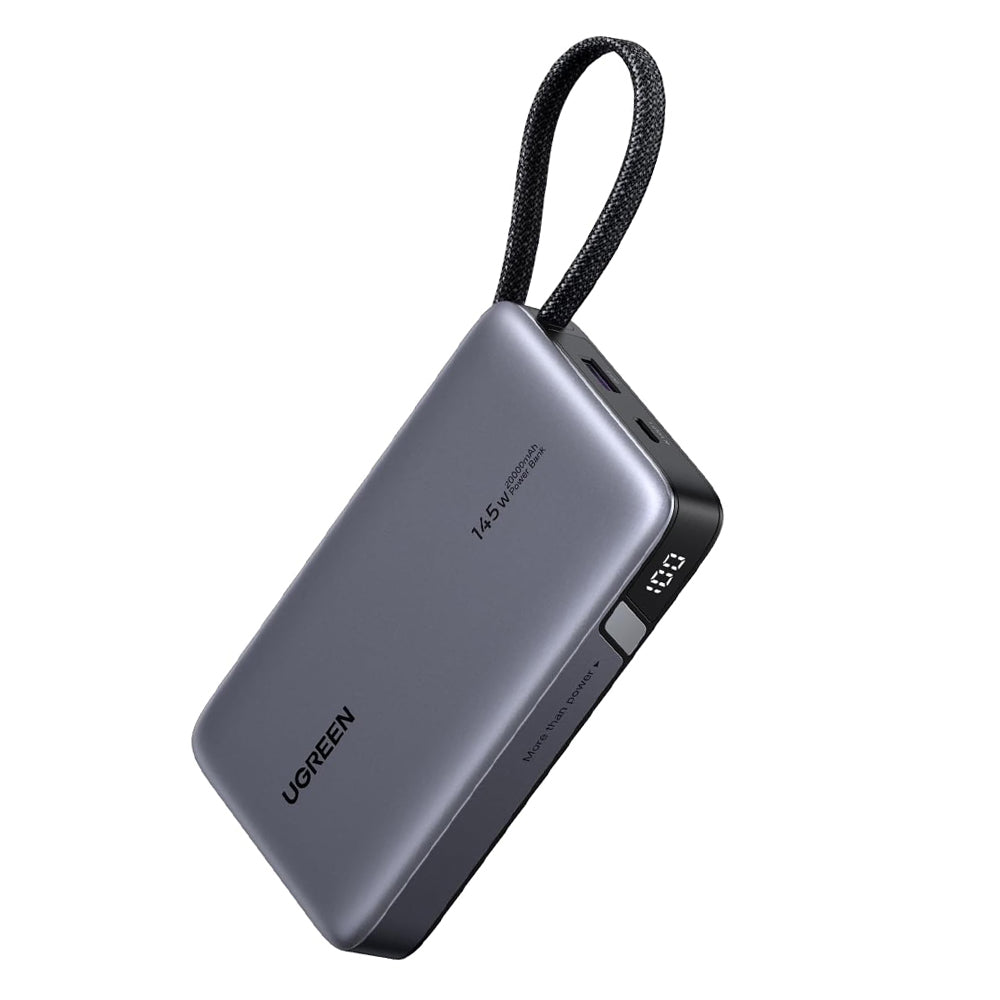 UGREEN PB551 Ekstern Batteri (55992B), 20000mAh, 145W, QC + PD, 1 x USB-A - 2 x USB-C, Grå