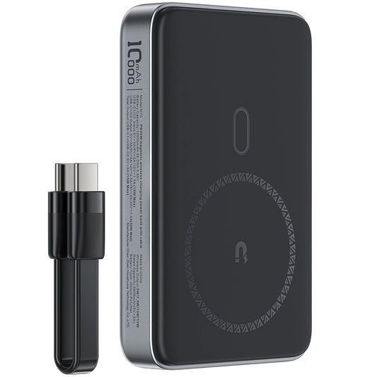 Ekstern trådløs batteri Acefast M10, 10000mAh, 30W, PD + FQI, 1 x QI - 2 x USB-C, Svart