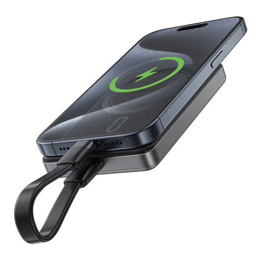 Trådløst Eksternt Batteri Acefast M12, 10000mAh, 20W, PD + FQI, 1 x QI - 1 x USB-C, Svart