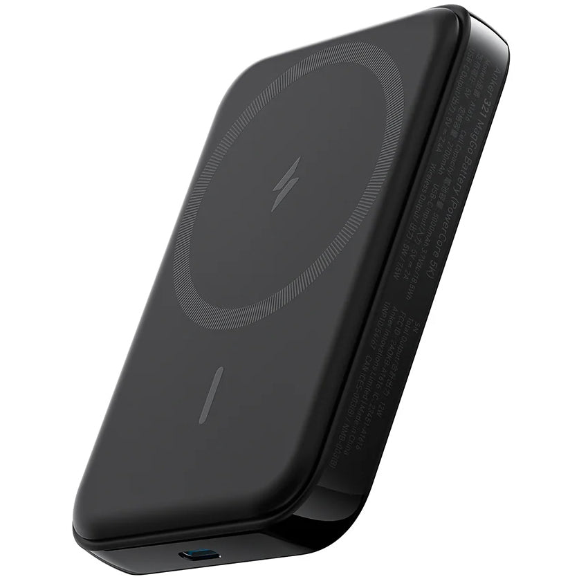 Ekstern trådløs batteri Anker 321 MagGo, 5000mAh, 7.5W, PD + FQI, 1 x QI - 1 x USB-C, Svart A1616G11
