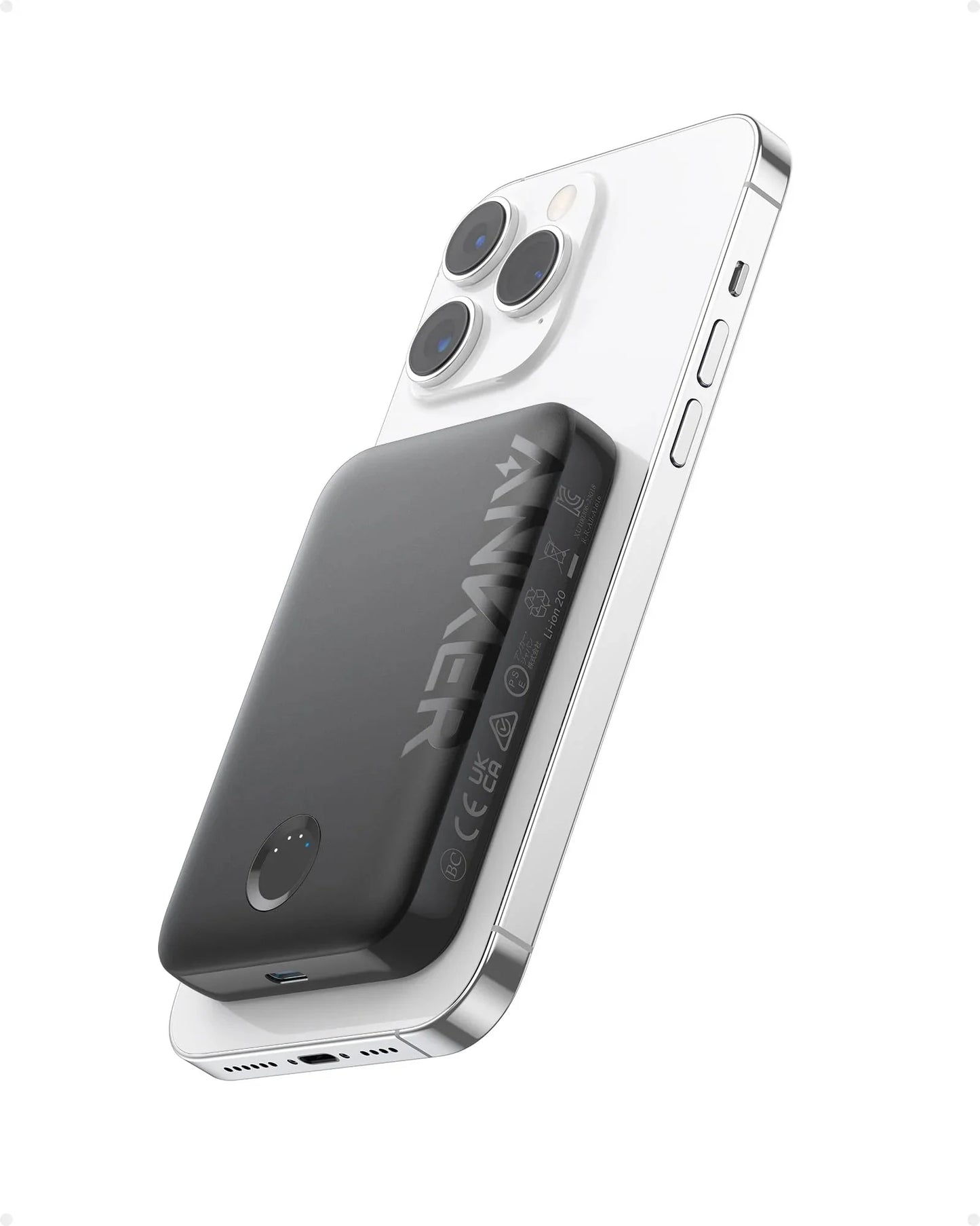 Ekstern trådløs batteri Anker 321 MagGo, 5000mAh, 7.5W, PD + FQI, 1 x QI - 1 x USB-C, Svart A1616G11