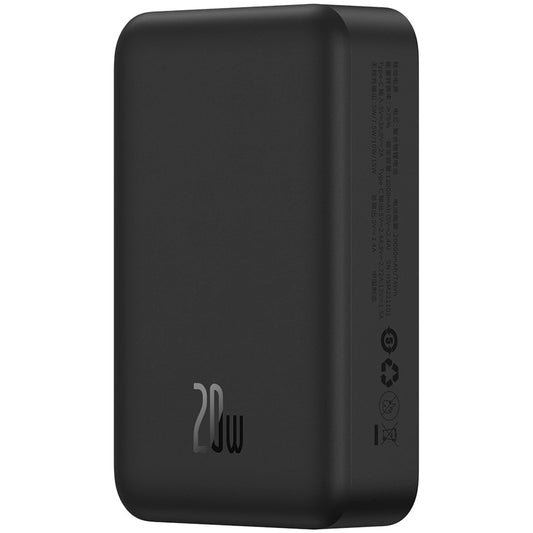 Ekstern trådløs batteri Baseus Magnetic Mini, 20000mAh, 20W, PD + FQI, 1 x QI - 1 x USB-C, Svart PPCX150001