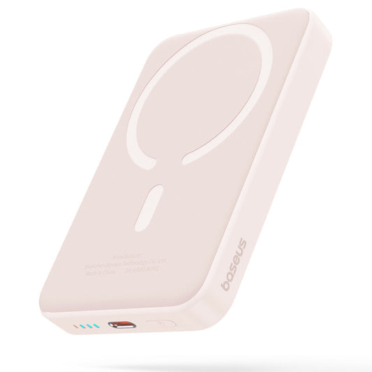 Ekstern trådløs batteri Baseus Magnetic Mini, 10000mAh, 20W, PD + FQI, 1 x QI - 1 x USB-C, Rosa P10059001413-00