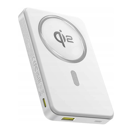 Ekstern trådløs batteri Baseus Airpow2 Qi2, 10000mAh, 22.5W, QC + PD + FQI, 1 x QI - 1 x USB-A - 1 x USB-C, Hvit P10080000213-00