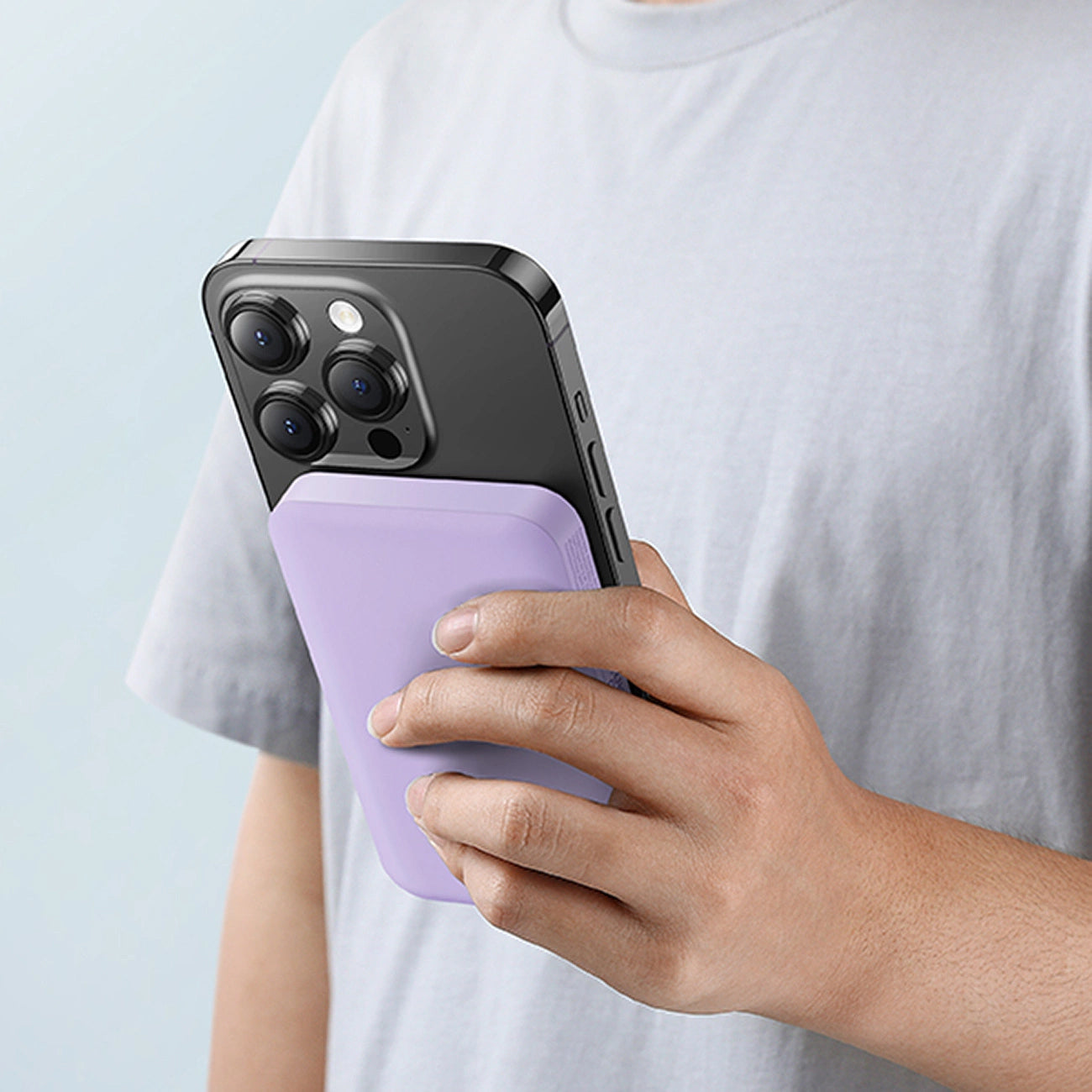 Ekstern trådløs batteri Baseus Magnetic Mini, 5000mAh, 20W, PD + FQI, 1 x QI - 1 x USB-C, Lilla P10022107513