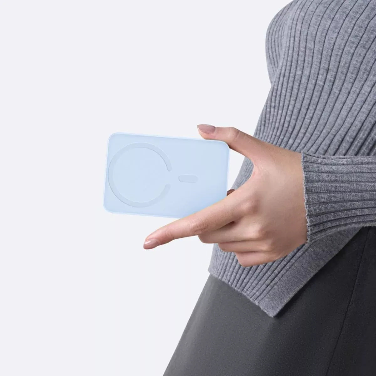 Trådløs ekstern batteri Baseus EnerFill FM11 Ultra-Mini, 10000mAh, 22,5W, PD + FQI, 1 x QI - 1 x USB-C, Blå P1008210E313-00