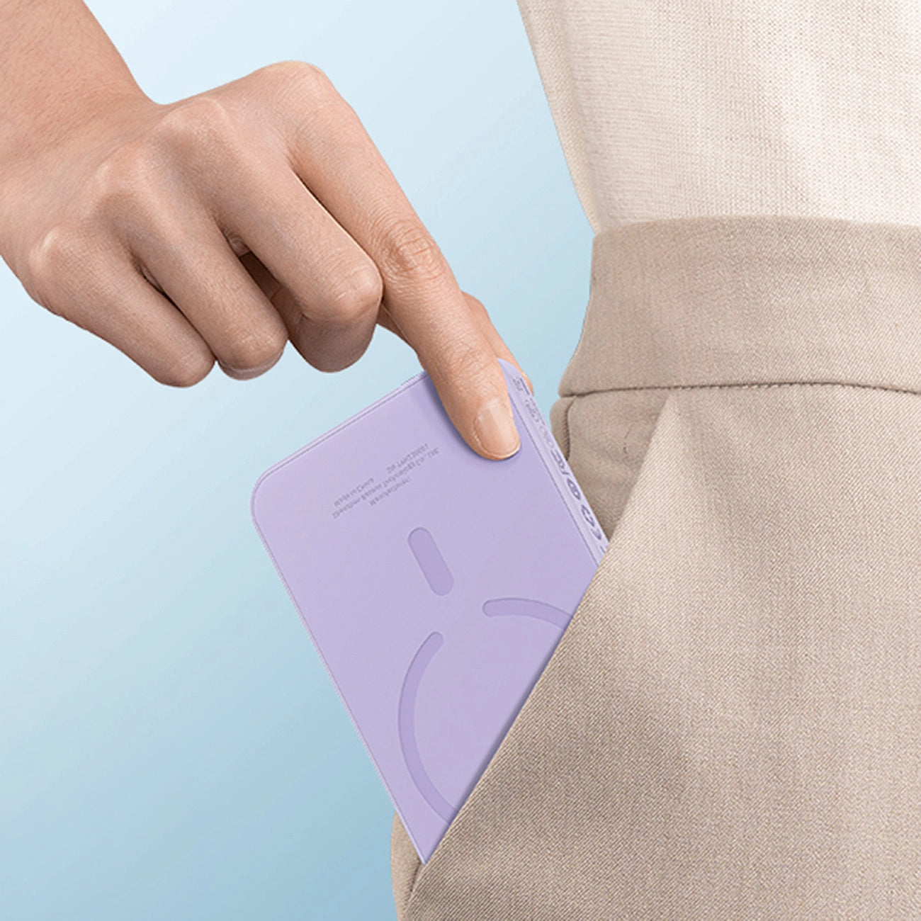 Ekstern trådløs batteri Baseus Magnetic Mini, 5000mAh, 20W, PD + FQI, 1 x QI - 1 x USB-C, Lilla P10022107513