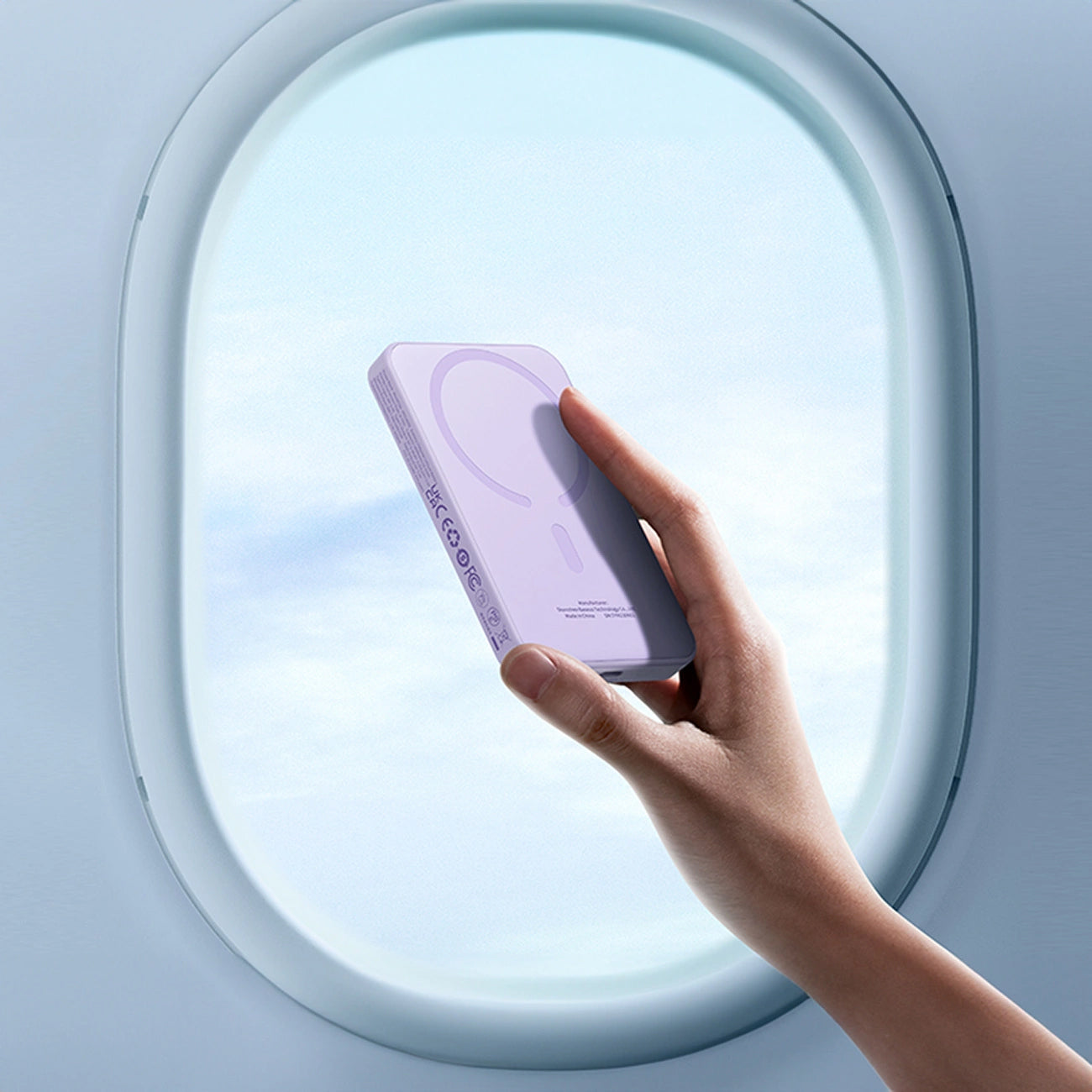 Ekstern trådløs batteri Baseus Magnetic Mini, 5000mAh, 20W, PD + FQI, 1 x QI - 1 x USB-C, Lilla P10022107513