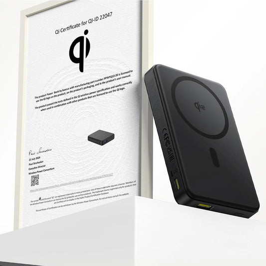 Ekstern trådløs batteri Baseus Airpow2 Qi2, 10000mAh, 22.5W, QC + PD + FQI, 1 x QI - 1 x USB-A - 1 x USB-C, Svart P10080000123-00