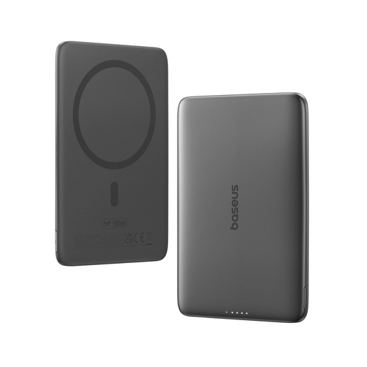 Ekstern trådløs batteri Baseus PicoGo AM41, 5000mAh, 20W, PD + FQI, 1 x QI - 1 x USB-C, Svart