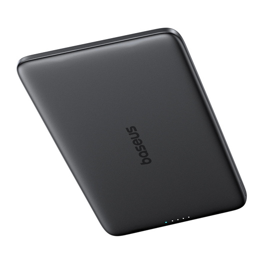Ekstern trådløs batteri Baseus PicoGo AM41, 5000mAh, 20W, PD + FQI, 1 x QI - 1 x USB-C, Svart