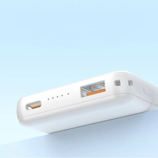 Ekstern trådløs batteri Dudao K14S+, 10000mAh, 22.5W, QC + PD + FQI, 1 x QI - 1 x USB-A - 1 x USB-C, Hvit