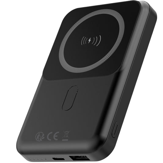 Forever MATB-100 Eksternt trådløst batteri, 10000 mAh, 22,5 W, QC + PD + FQI, 1 x QI - 1 x USB-A - 1 x USB-C, svart