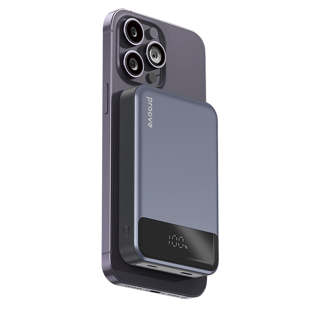 Trådløs Ekstern Batteri Proove Hoodman, 10000mAh, 20W, PD + FQI, 1 x QI - 1 x USB-C, Grå PBH120010003