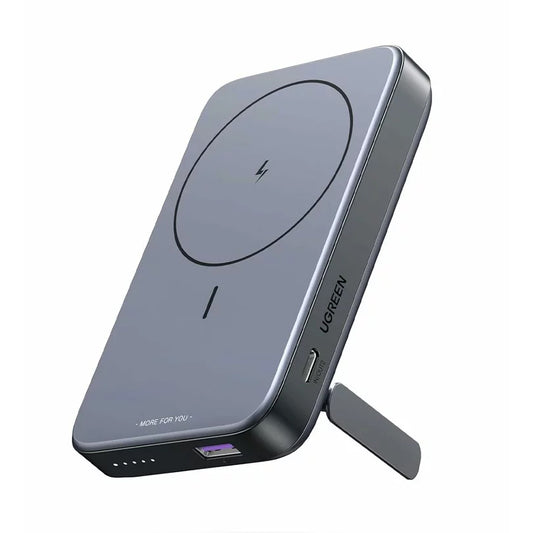 UGREEN PB206 Trådløst eksternt batteri, 10000 mAh, 20 W, QC + PD + FQI, 1 x QI - 1 x USB-A - 1 x USB-C, grå