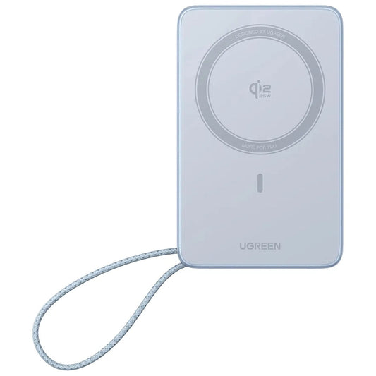 Trådløs Ekstern Batteri UGREEN MagFlow PB773 (65958B), 10000mAh, 25W, PD + FQI, 1 x QI - 2 x USB-C, Blå