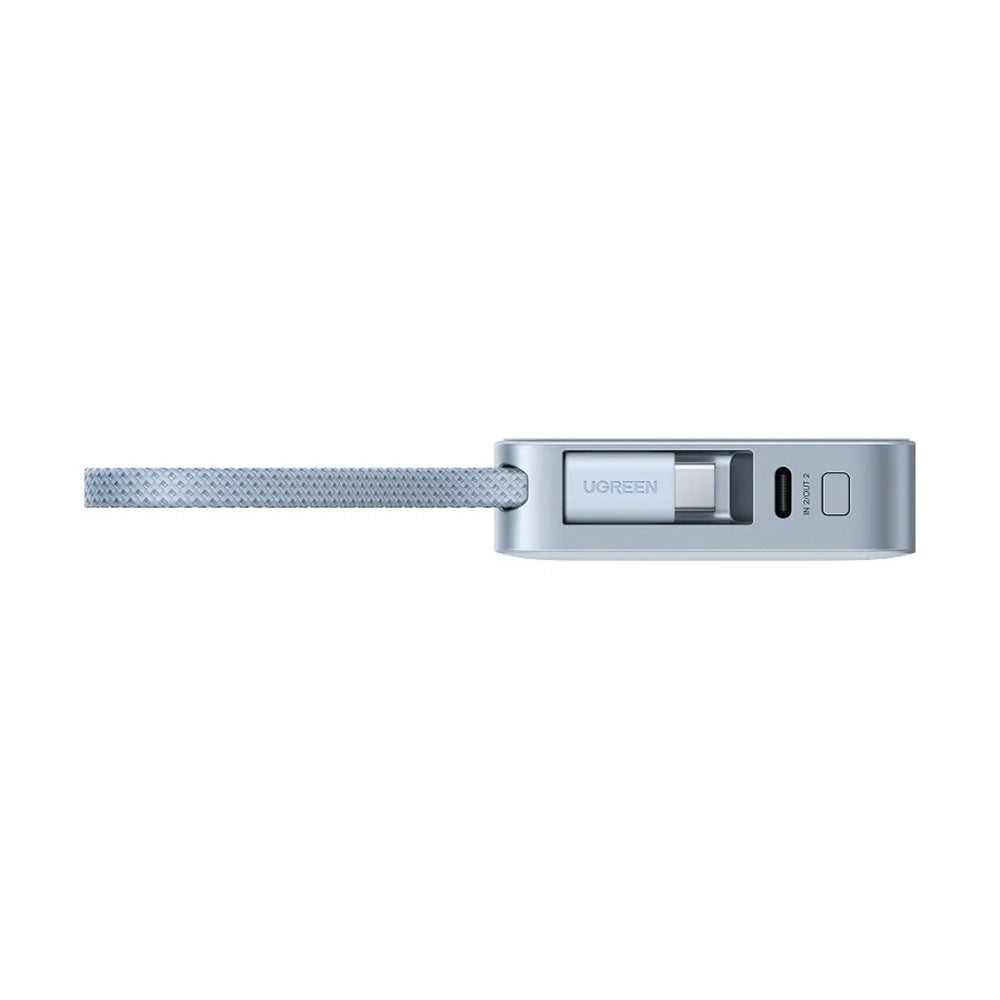 Trådløs Ekstern Batteri UGREEN MagFlow PB773 (65958B), 10000mAh, 25W, PD + FQI, 1 x QI - 2 x USB-C, Blå