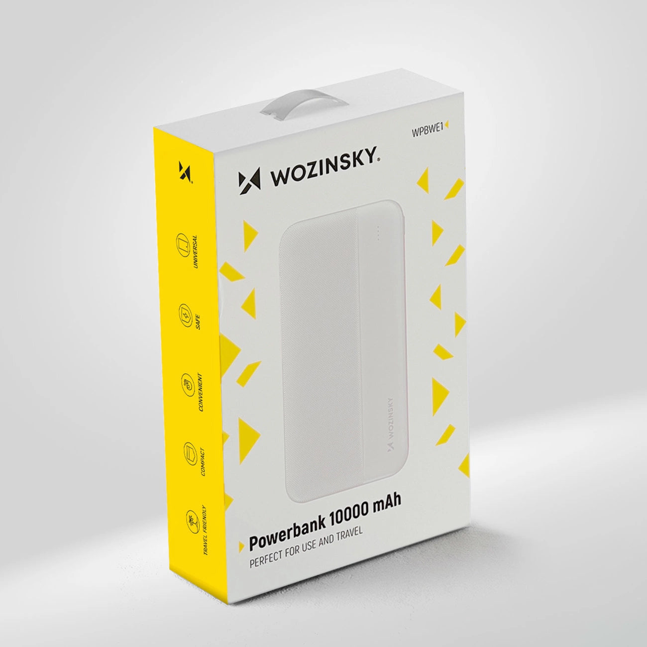 Ekstern batteri WZK WPBWE1, 10000mAh, 10W, 2 x USB-A, Hvit
