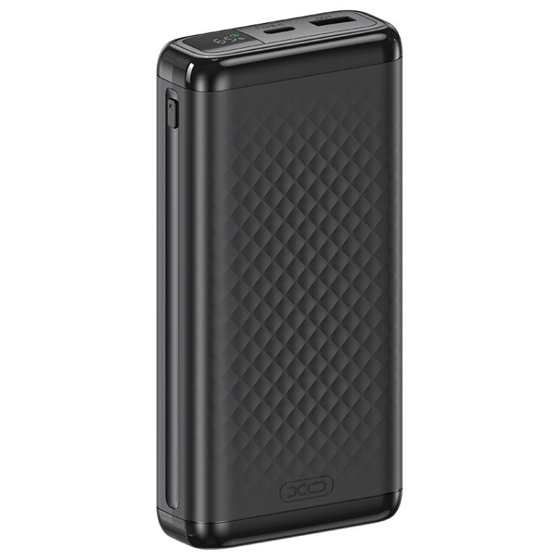 Ekstern batteri XO Design PB309, 20000mAh, 22.5W, QC + PD, 1 x USB-A - 1 x USB-C, Svart