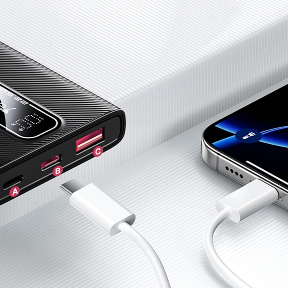 Ekstern batteri Yesido YP92, 5000mAh, 22.5W, QC + PD, 1 x USB-A - 1 x USB-C, Svart