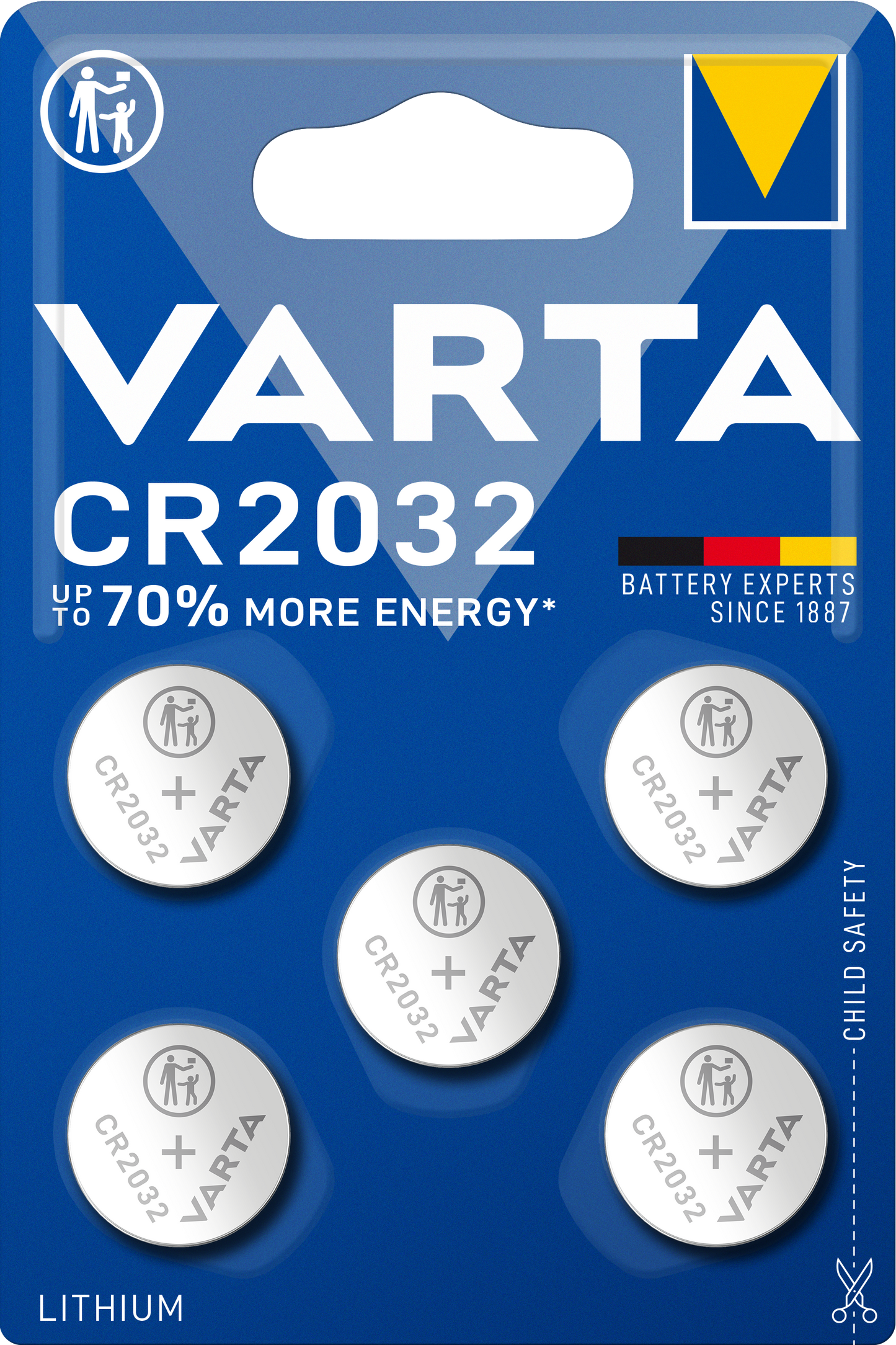 Varta batteri, CR2032, sett med 5 stk.