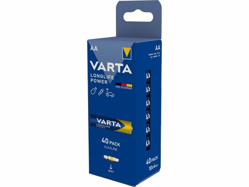 Varta Longlife Power 4906 batteri, AA / LR6, sett med 40 stk