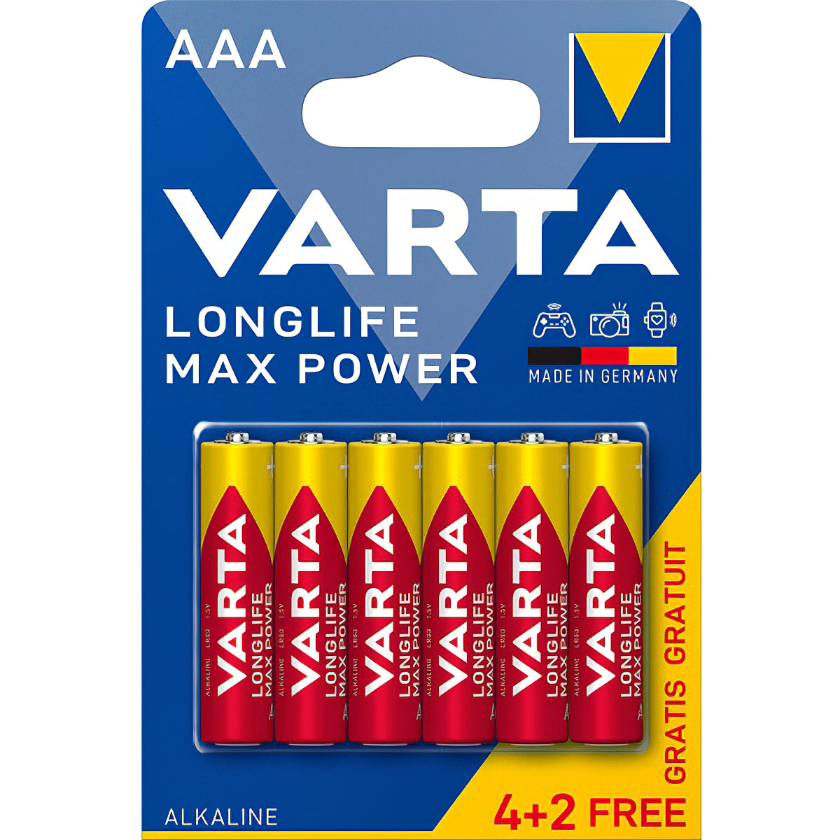 Varta Longlife Max Power Max Power 4703, AAA / LR3, sett med 6 stk.