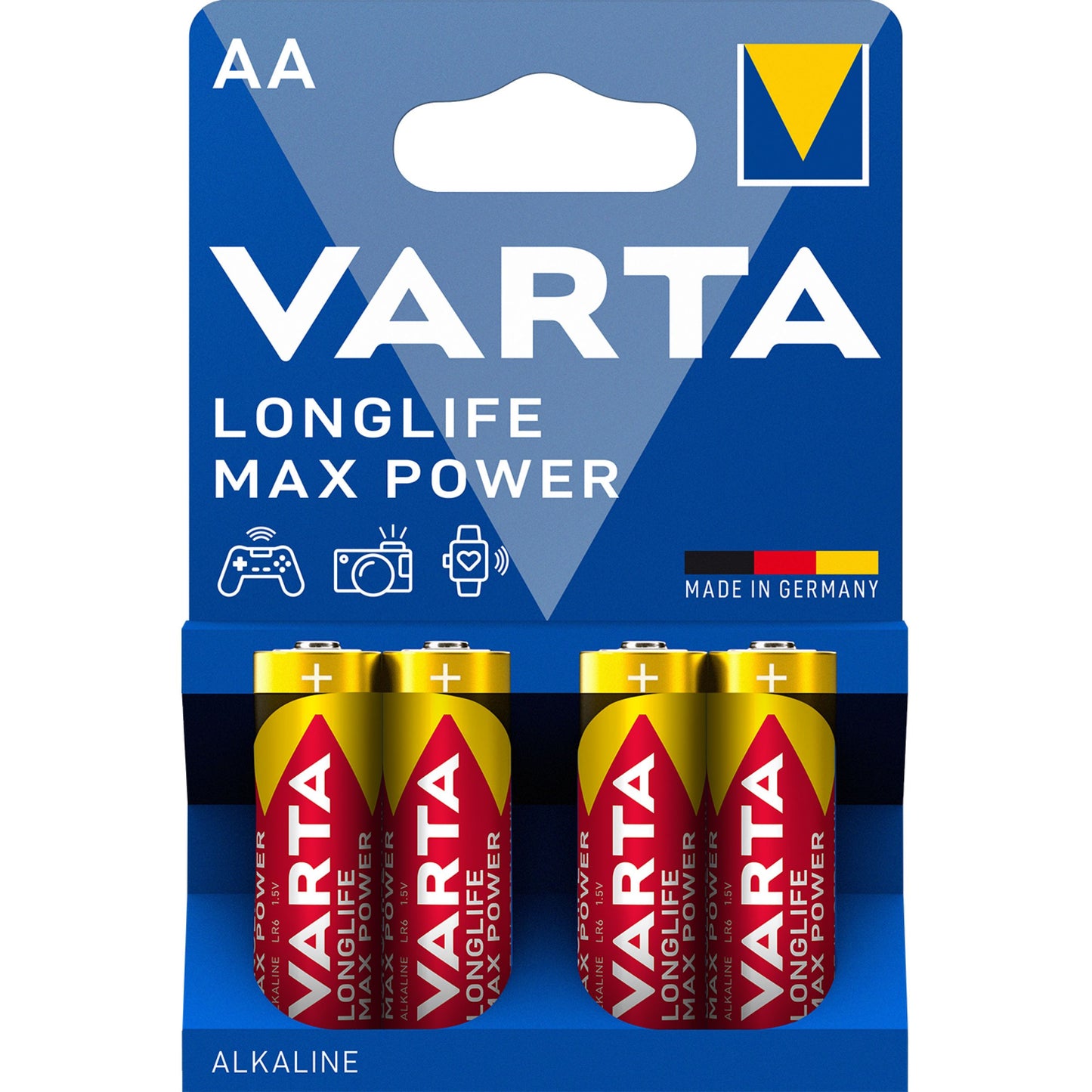 Varta Longlife Max Power 4706-batteri, AA / LR6, sett med 4 stykker