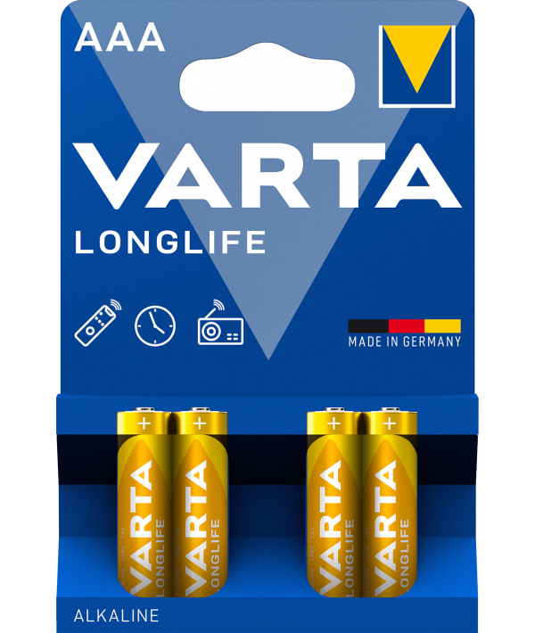 Varta Longlife 4903 batteri, AAA / LR3, sett med 4 stk