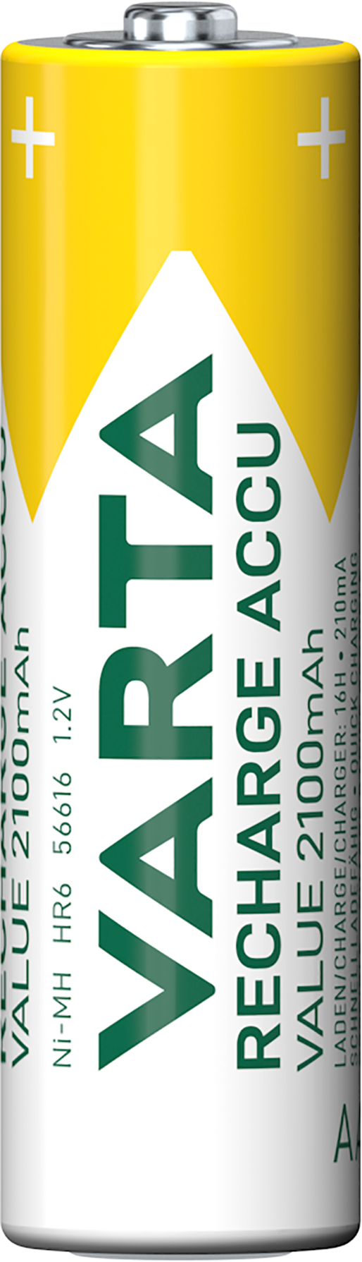 Varta Professional oppladbart batteri, AA / LR6, 2100 mAh, sett med 4 stk.