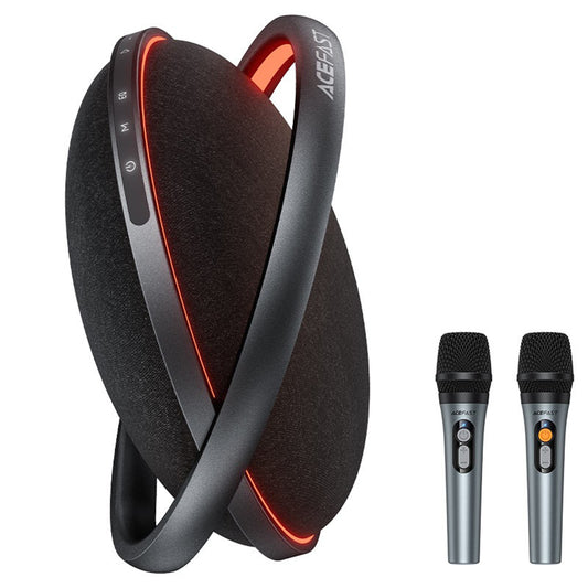 Acefast Karaoke K5 Max Bluetooth-høyttaler, 350W, TWS, RGB, vanntett, svart