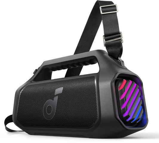 Bærbar Bluetooth-høyttaler Anker SoundCore Boom 2 Plus Ny Versjon, 140W, TWS, RGB, Vanntett, Svart A3134012