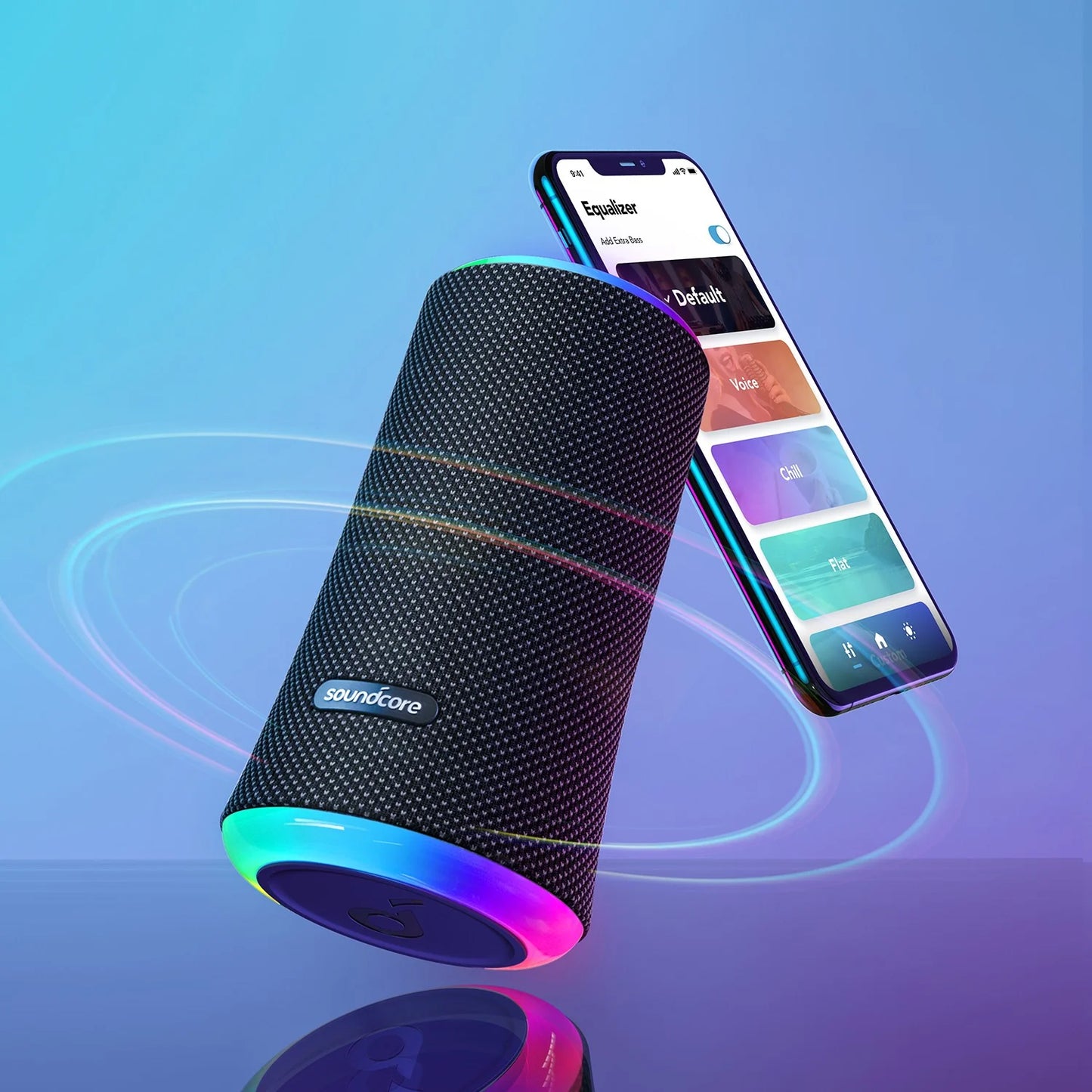 Bluetooth-høyttaler Anker SoundCore Flare 2, 20W, RGB, Vanntett, Svart A3165G11