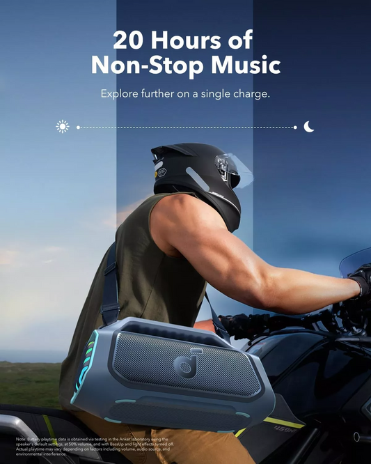 Bærbar Bluetooth-høyttaler Anker SoundCore Boom 2 Plus Ny versjon, 140W, TWS, RGB, Vanntett, Blå A3134032