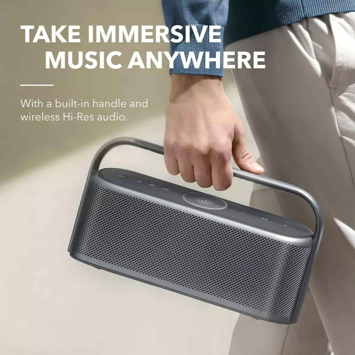 Bærbar Bluetooth-høyttaler Anker SoundCore Motion X600, 50W, vanntett, svart A3130011