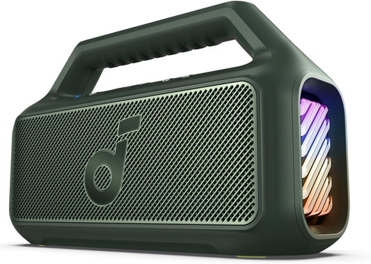 Anker SoundCore Boom 2 bærbar Bluetooth-høyttaler, 80 W, RGB, vanntett, grønn A3138061
